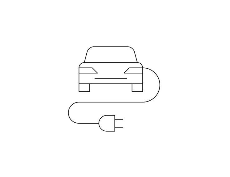 Auto mit Ladekabel