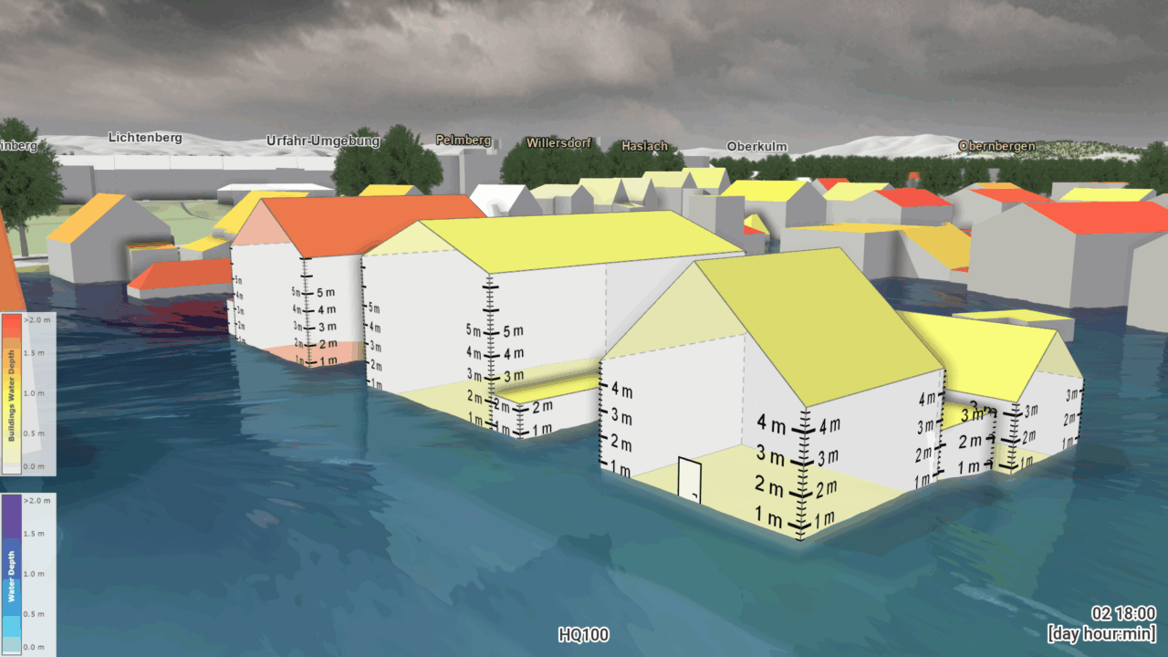 3D Visualisierung von Hochwasserrisiken