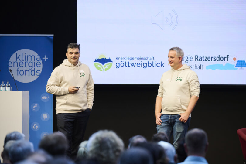 Torsten Priebe und Christian Hoffmann von EEG Göttweigblick während ihren Vortrag bei der Energiegemeinschaften Konferenz 2025