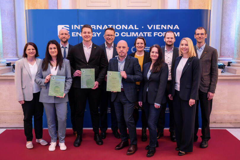 Die österreichischen Gewinner:innen des NIM Awards wurden beim "International Vienna Energy and Climate Forum" (IVECF) in Wien am 10. April 2026 geehrt.