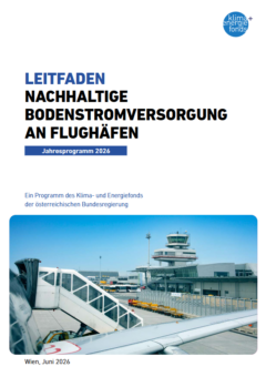 Screenshot: Titelseite des Leitfadens für nachhaltige Bodenstromversorgung an Flughäfen.